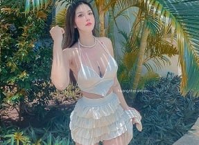 Hoang Nhan Chi Linh เต็มไปด้วยขายาวเซ็กซี่